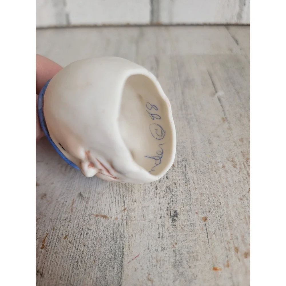 Vintage salamander reversible moon bell ornament Xmas porcelain star